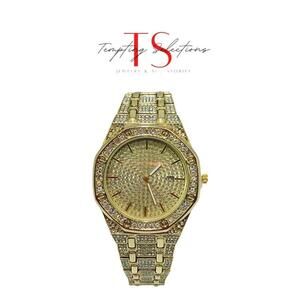 Iced Ap Style Stainless Steel Watch